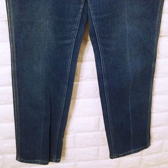 Vintage 80s Lee USA-Made Denim Mom Jeans 14-Petite 30x30 Hi-Rise 5-Pocket Dark - Picture 5 of 11